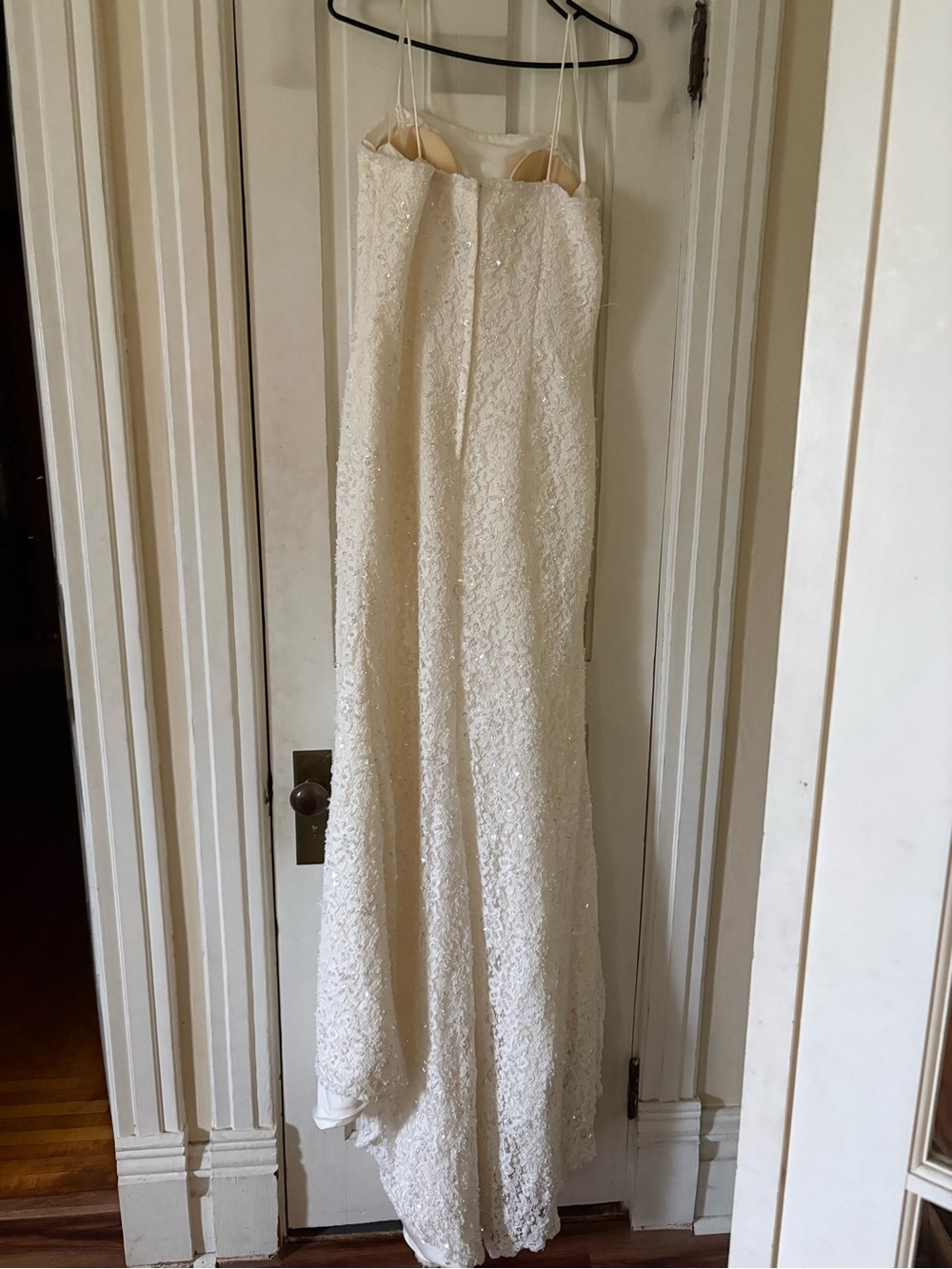 Elegant Ivory Lace Slip wedding Dress with Delicate Straps